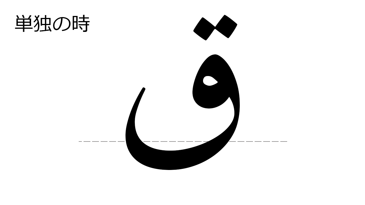 アラビア文字の書き方を覚えよう 基礎編 21 カーフ ق アラビア語学習メモ